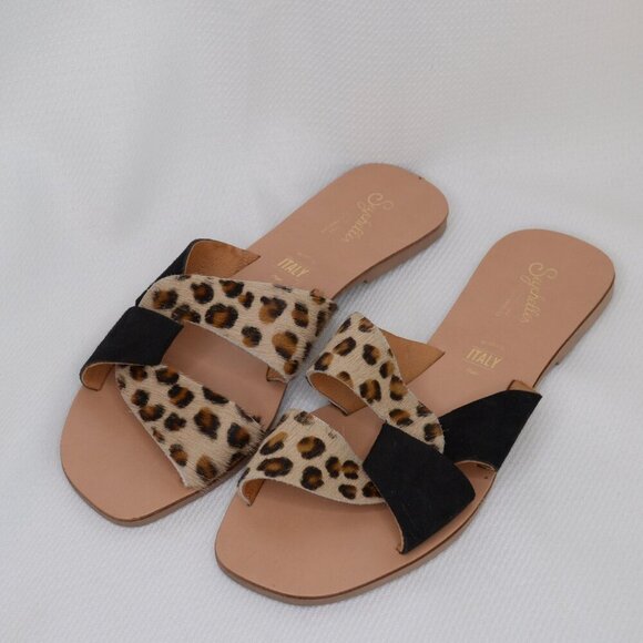 Seychelles Ray of Sunshine Sandals Slides Calf Hair Sz 7 - Picture 3 of 9